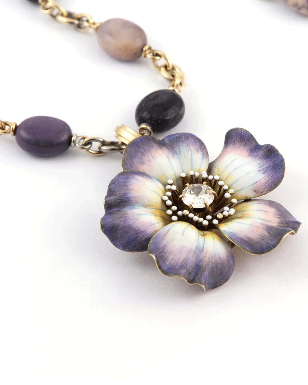 Peruvian Opal Flower Neckalce