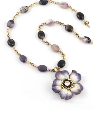 Peruvian Opal Flower Neckalce
