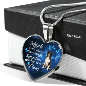 Pet Memorial Necklace, Dog Remembrance Necklace,  Border Collie