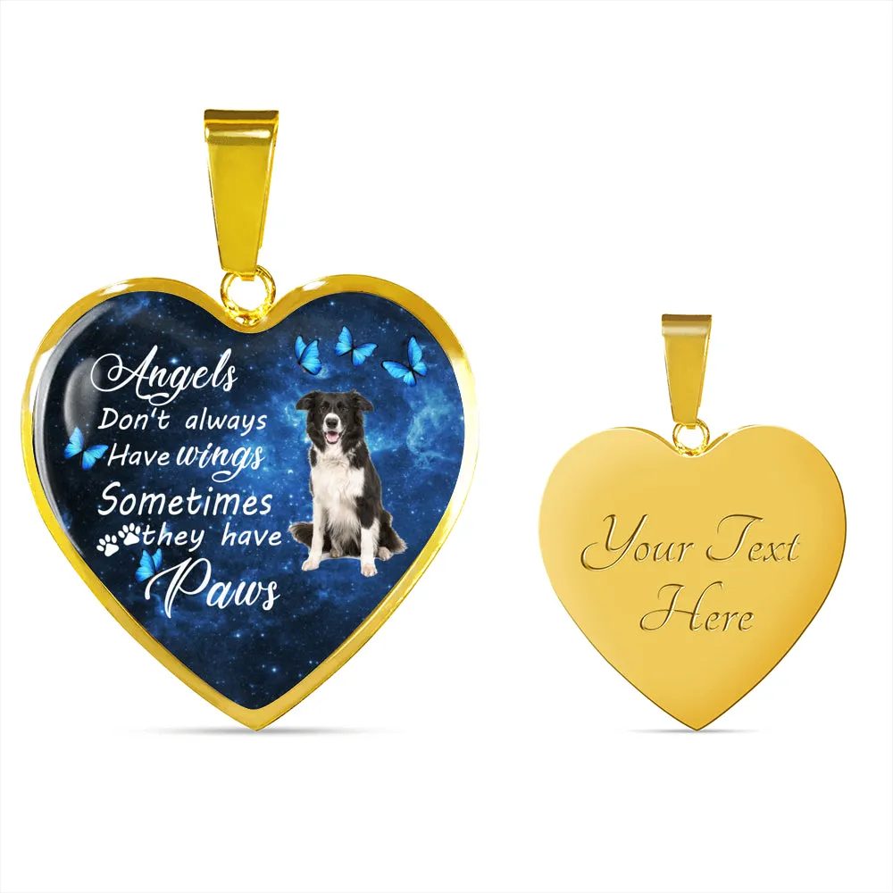 Pet Memorial Necklace, Dog Remembrance Necklace,  Border Collie