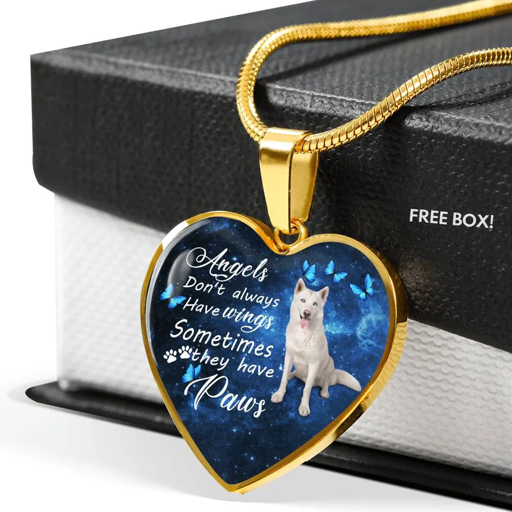 Pet Memorial Necklace, Dog Remembrance Necklace,  Husky