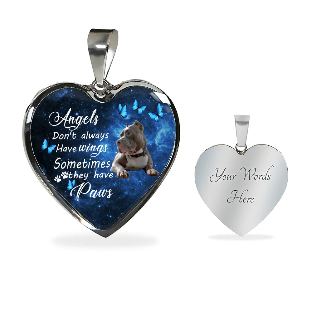 Pet Memorial Necklace, Dog Remembrance Necklace,  PitBull