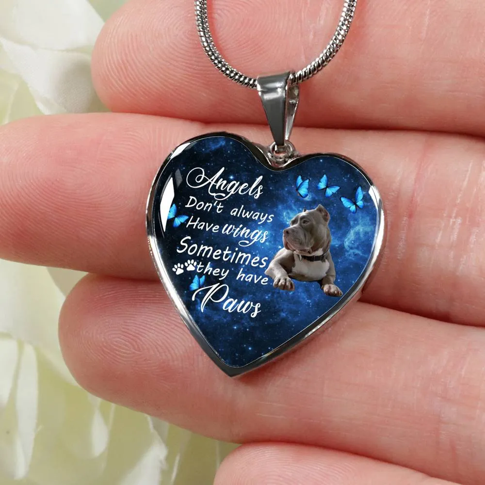 Pet Memorial Necklace, Dog Remembrance Necklace,  PitBull