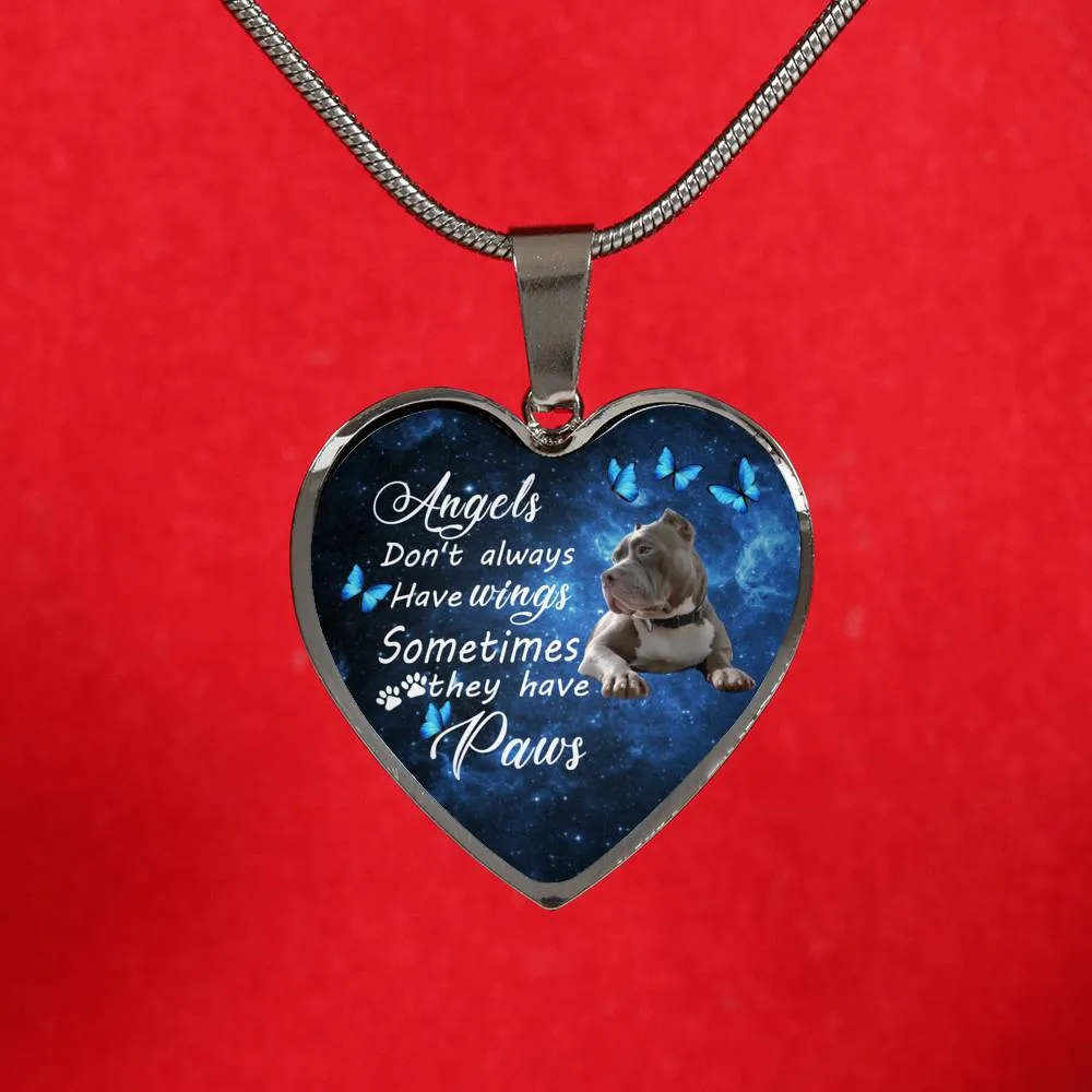 Pet Memorial Necklace, Dog Remembrance Necklace,  PitBull