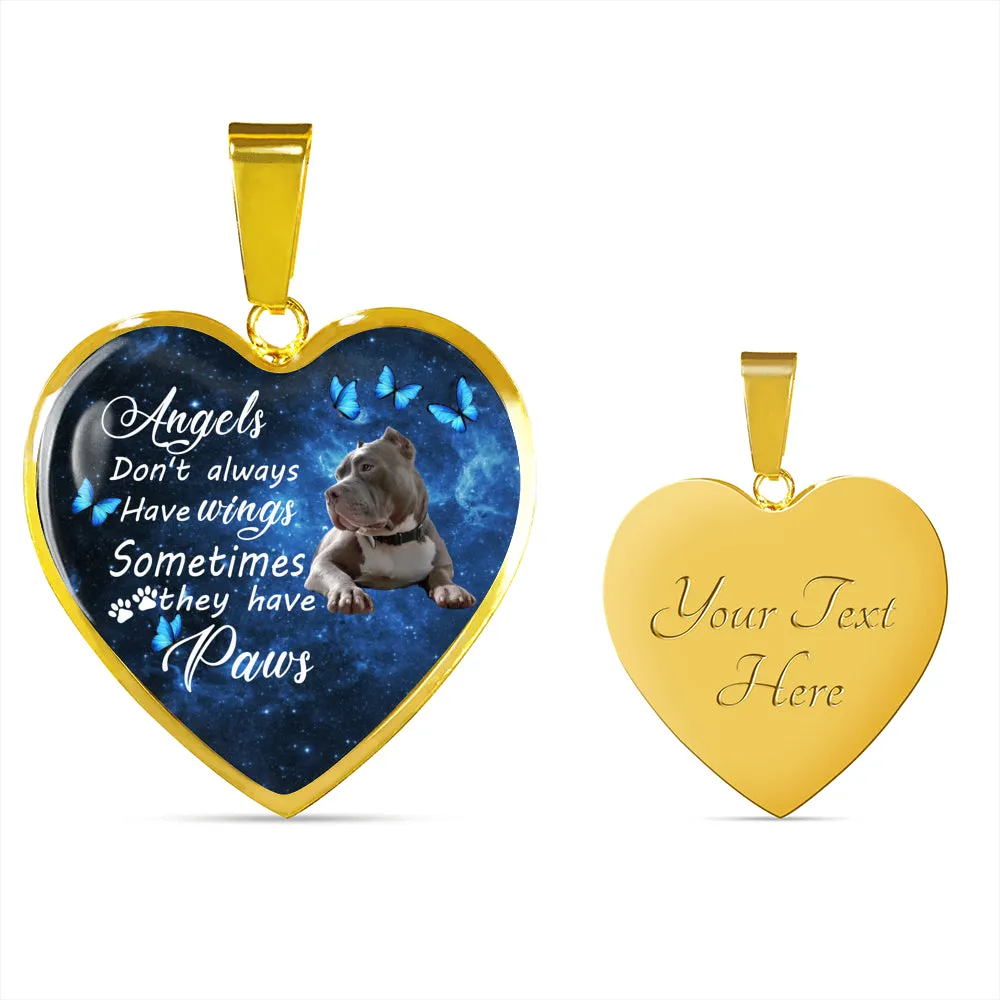 Pet Memorial Necklace, Dog Remembrance Necklace,  PitBull