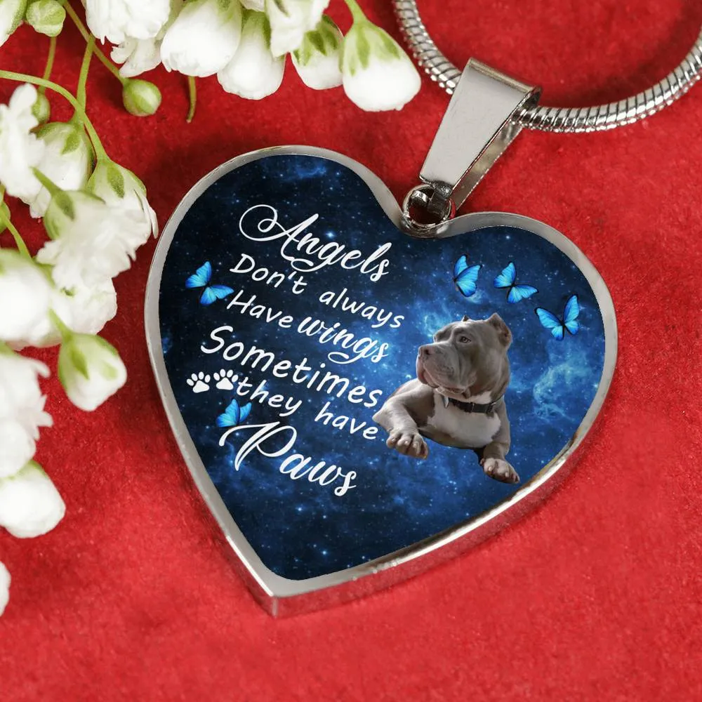 Pet Memorial Necklace, Dog Remembrance Necklace,  PitBull