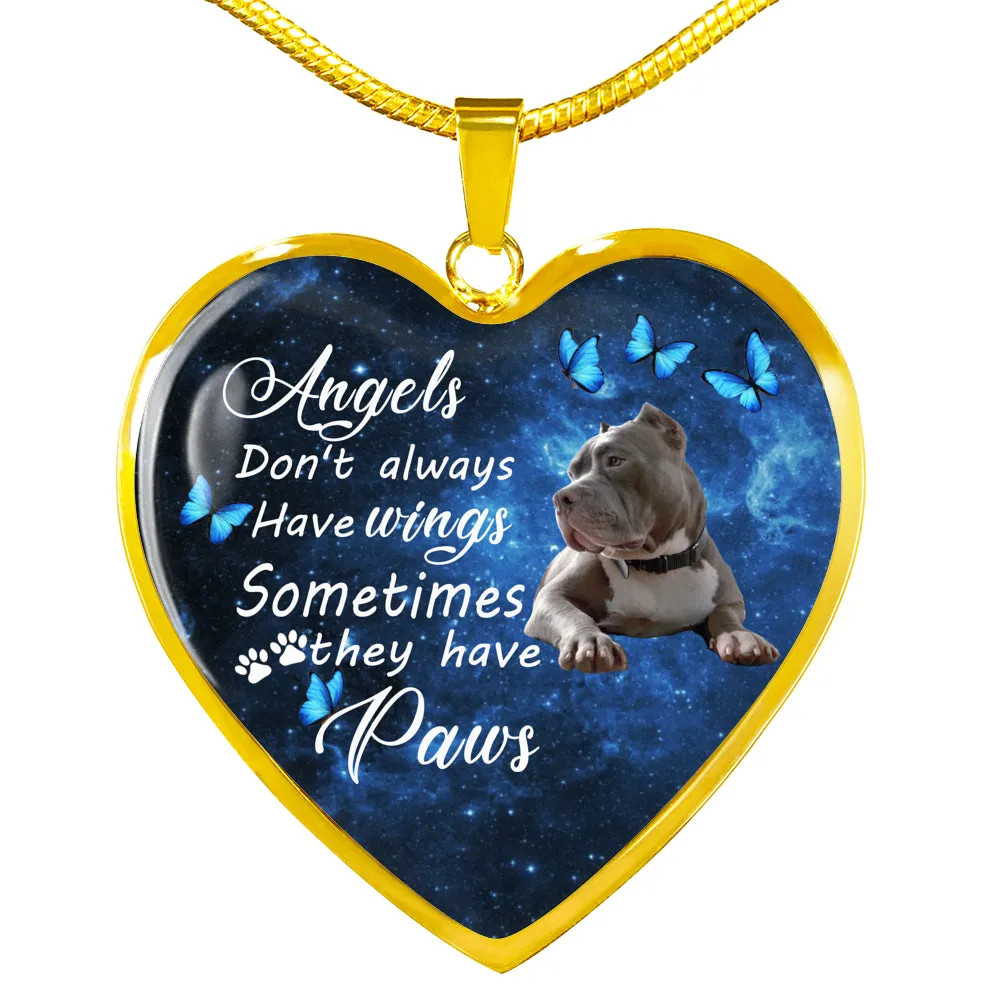 Pet Memorial Necklace, Dog Remembrance Necklace,  PitBull