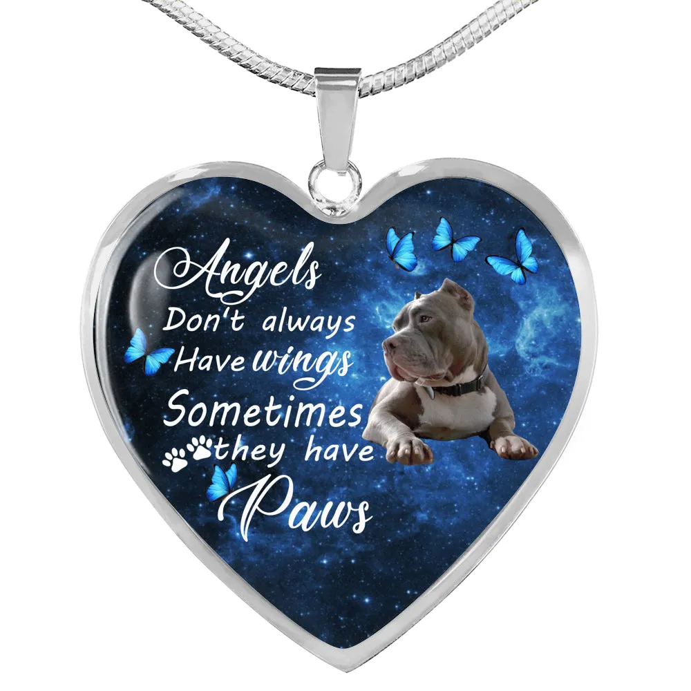 Pet Memorial Necklace, Dog Remembrance Necklace,  PitBull