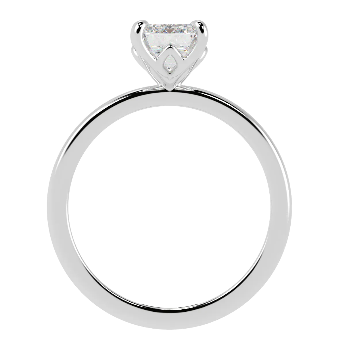Petal Set Emerald Solitaire Engagement Ring