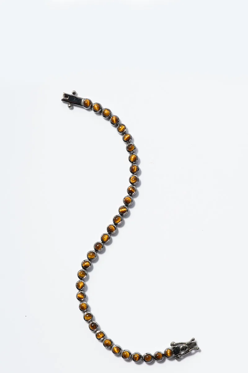 Petite Dot Tennis Bracelet - Tiger's Eye
