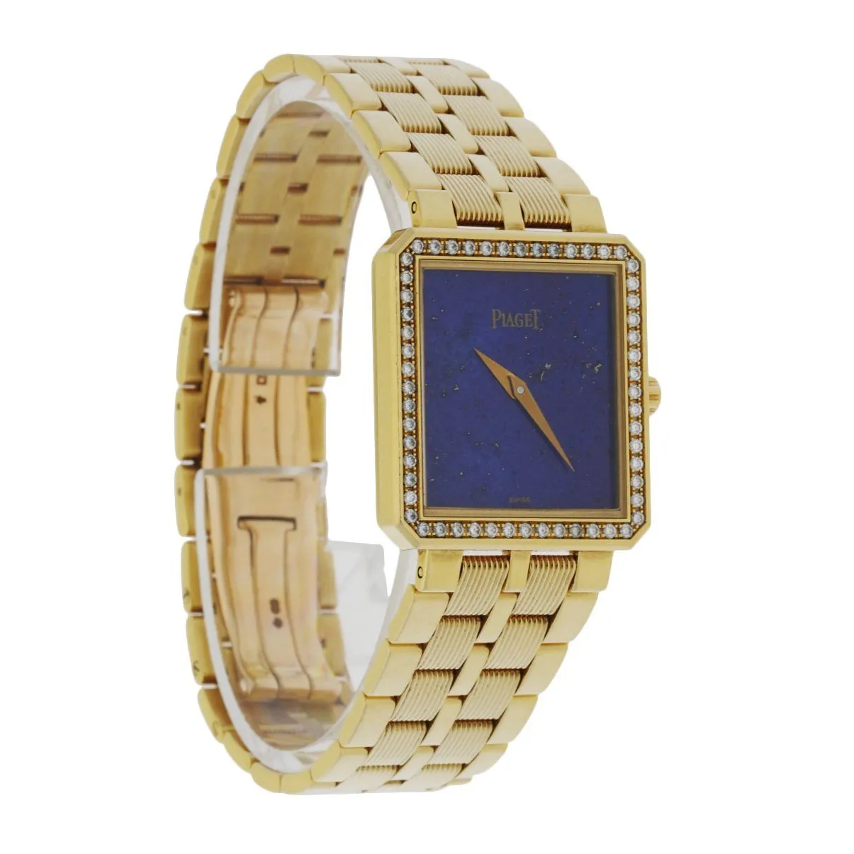 Piaget 50155 M601D Lapis Dial 18K Yellow Gold Diamond Bezel Set Ladies Watch