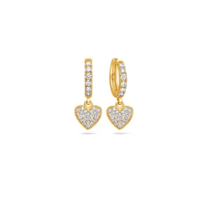 Pico Hanging Heart Hoop Earrings