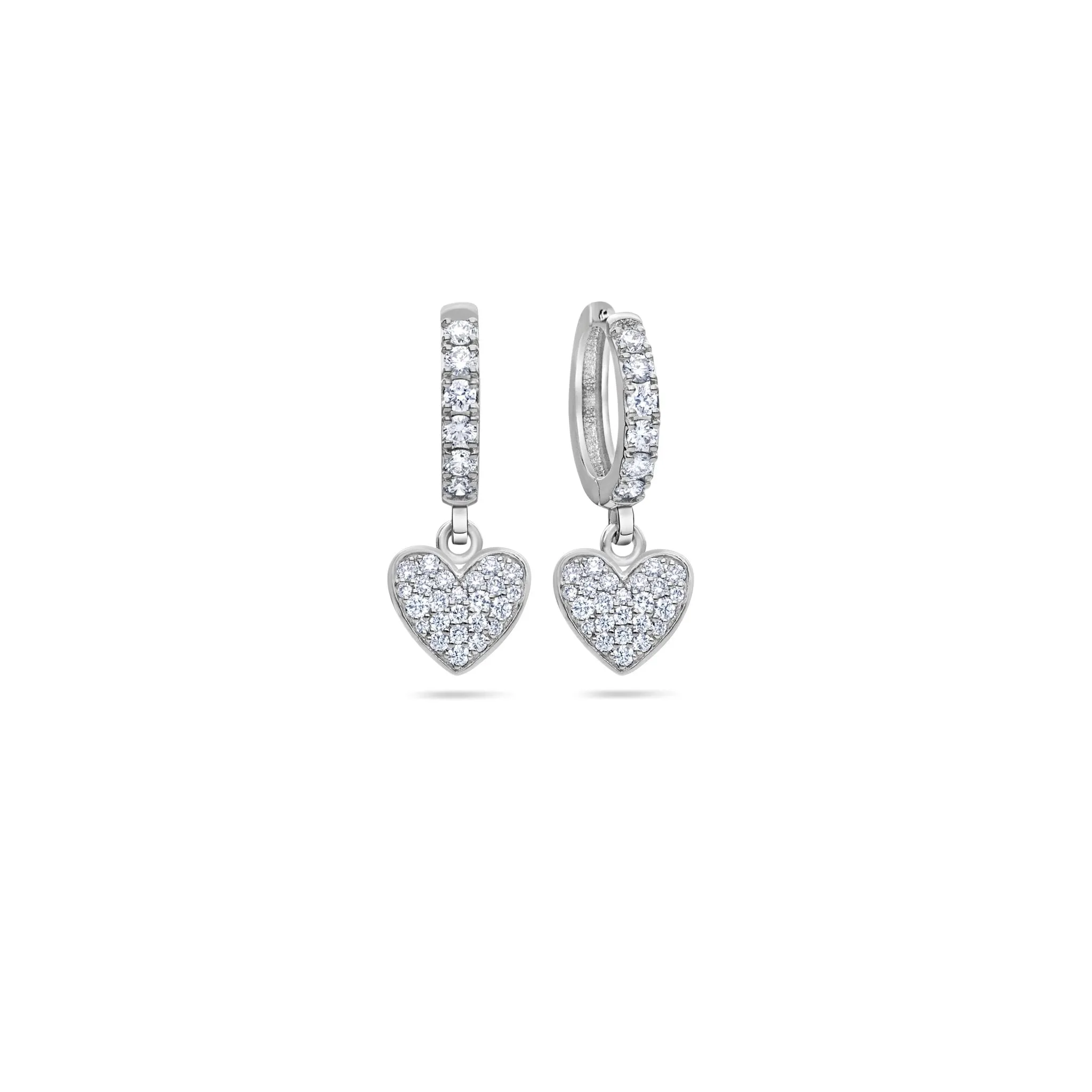 Pico Hanging Heart Hoop Earrings