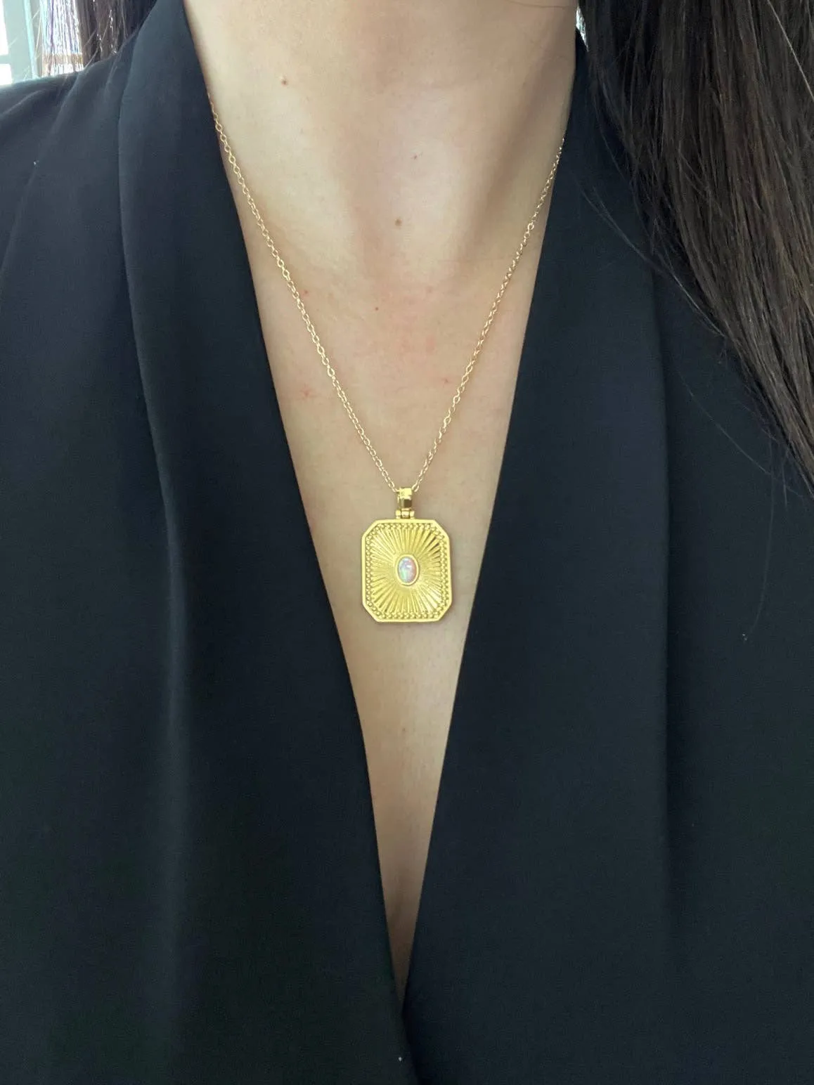 Pink Opal Necklace, Valentines Day Necklace, Gold Necklace