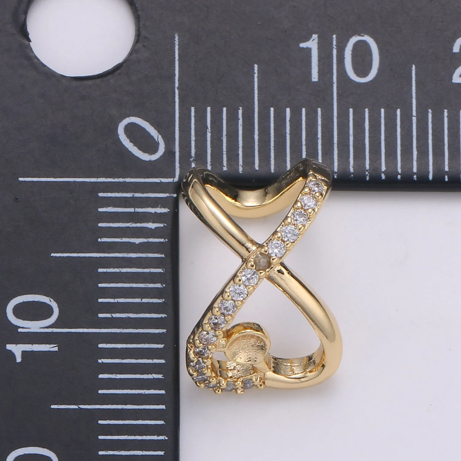 Plain Gold Zirconia Spiral Earcuff CZ Micro Pave Earring Jewelry GP-671