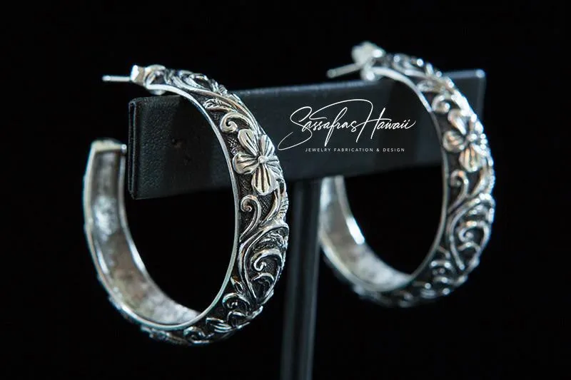 Plumeria Hoops
