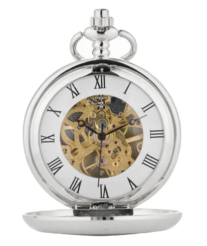 Pocket Watch & Cufflinks Trunk Set (Triple Swirl)