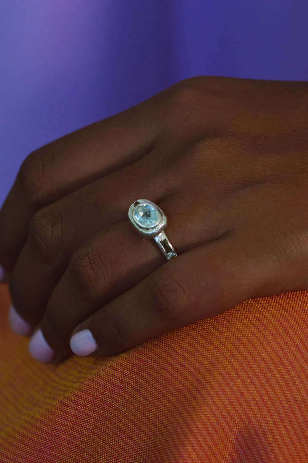 Poet Topaz, Peridot & Sapphire Silver Ring 747-3