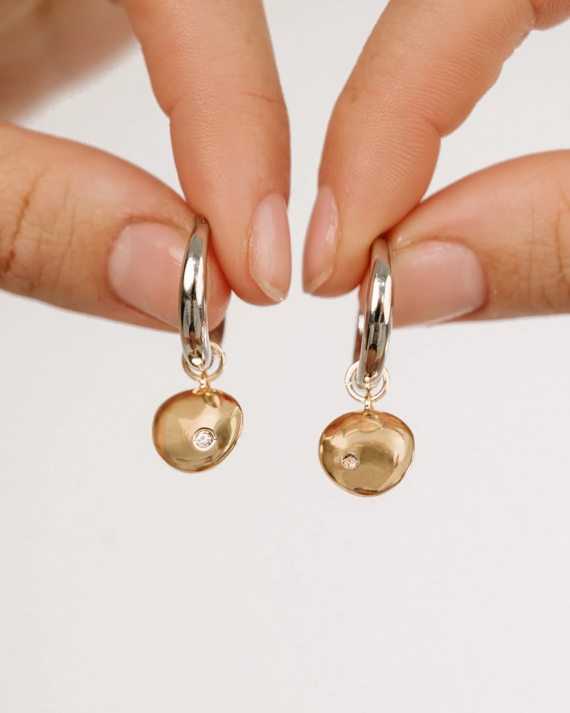 Polished Pebble Huggie Hoop Earrings