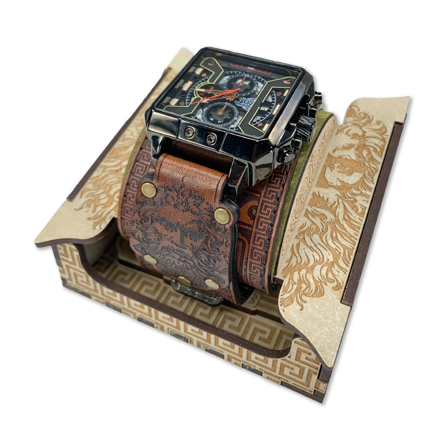 POSEIDON III-MENS HAND MADE-FULL GRAIN LEATHER-WATCH