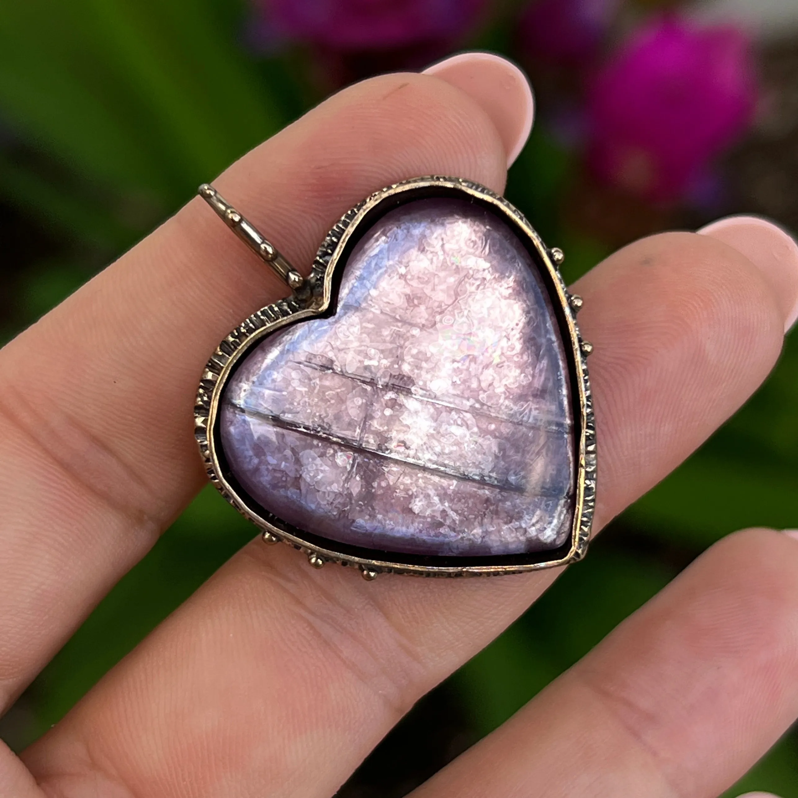 PRE-ORDER FOR AMY- Bronze Lepidolite Pendant