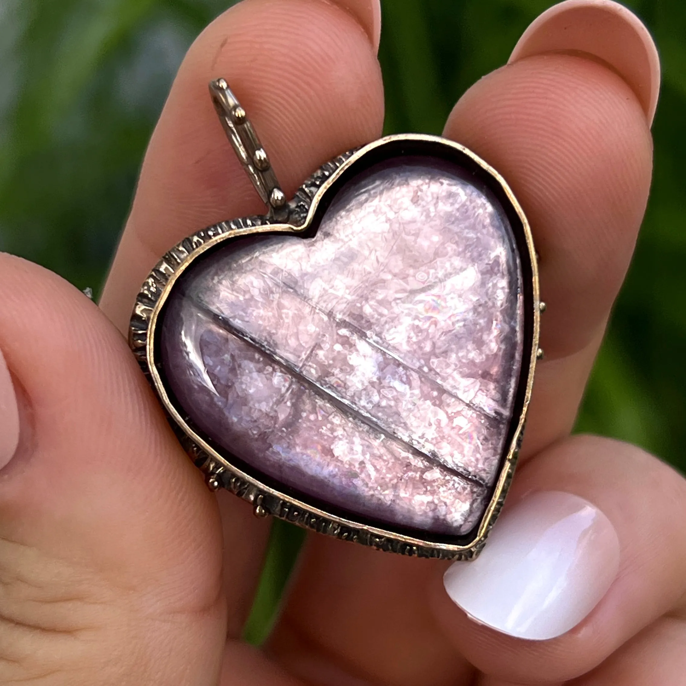 PRE-ORDER FOR AMY- Bronze Lepidolite Pendant