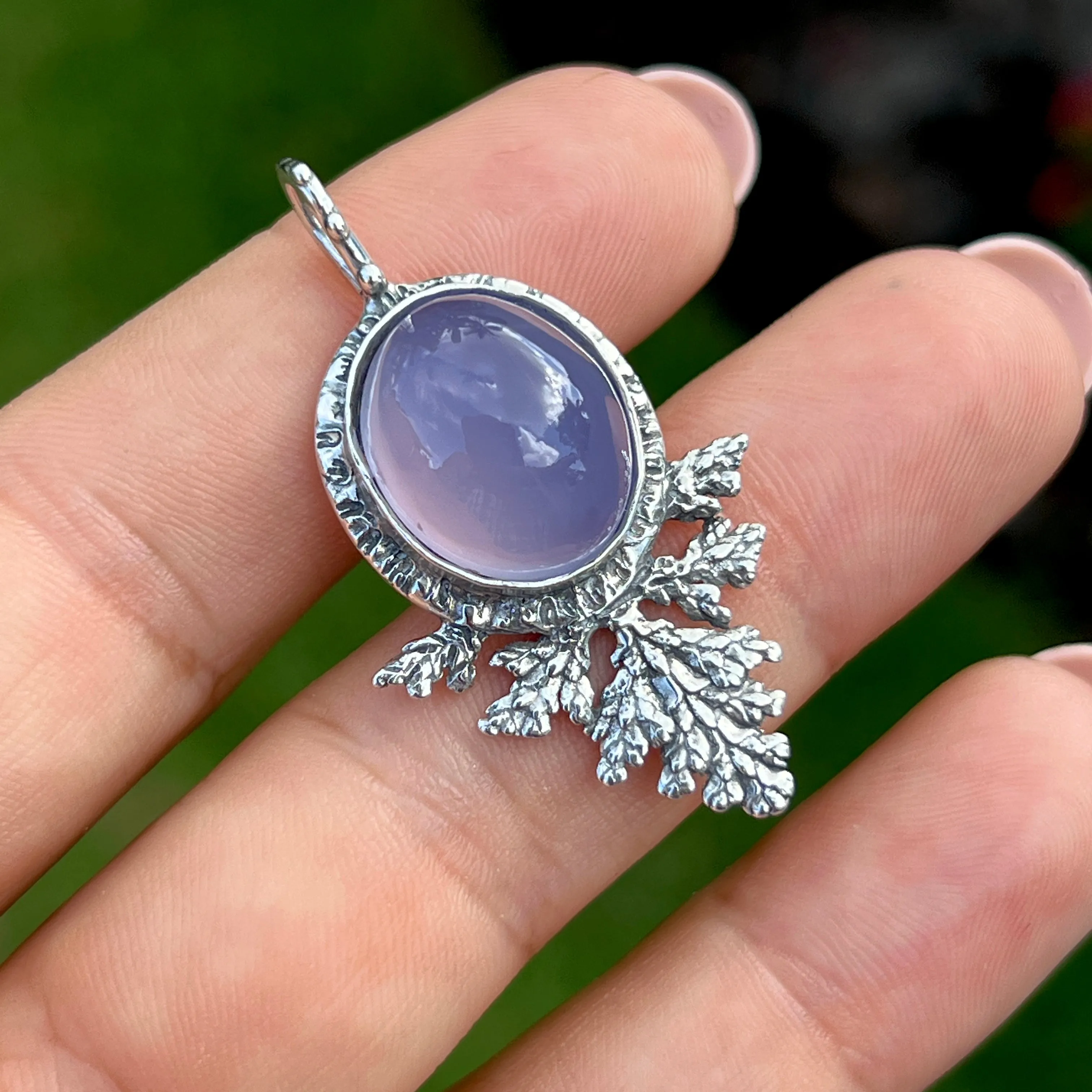 PRE-ORDER FOR CYNTHIA- Lilac Chalcedony Silver Pendant