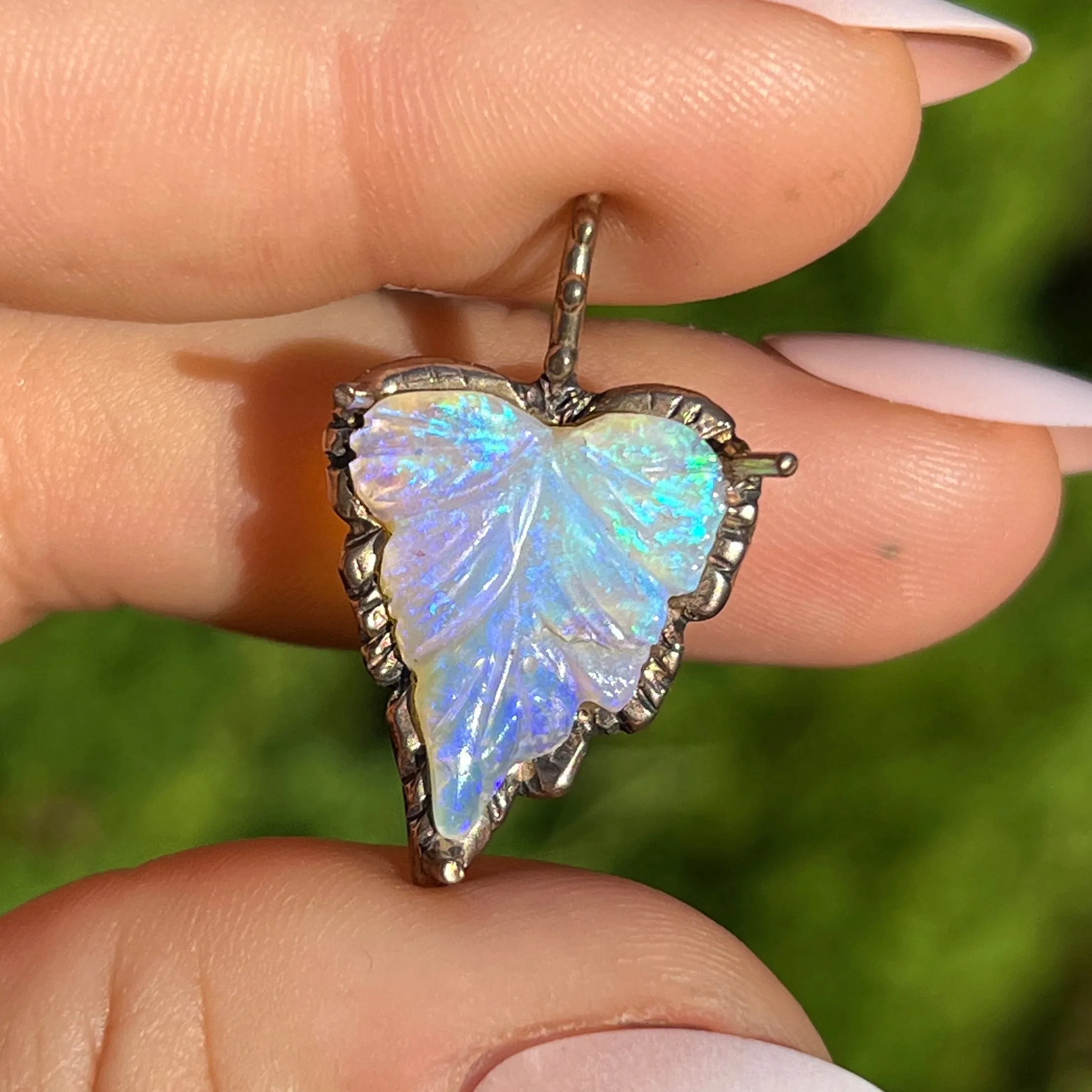 PRE-ORDER FOR JANET- Carved Opal Bronze Pendant
