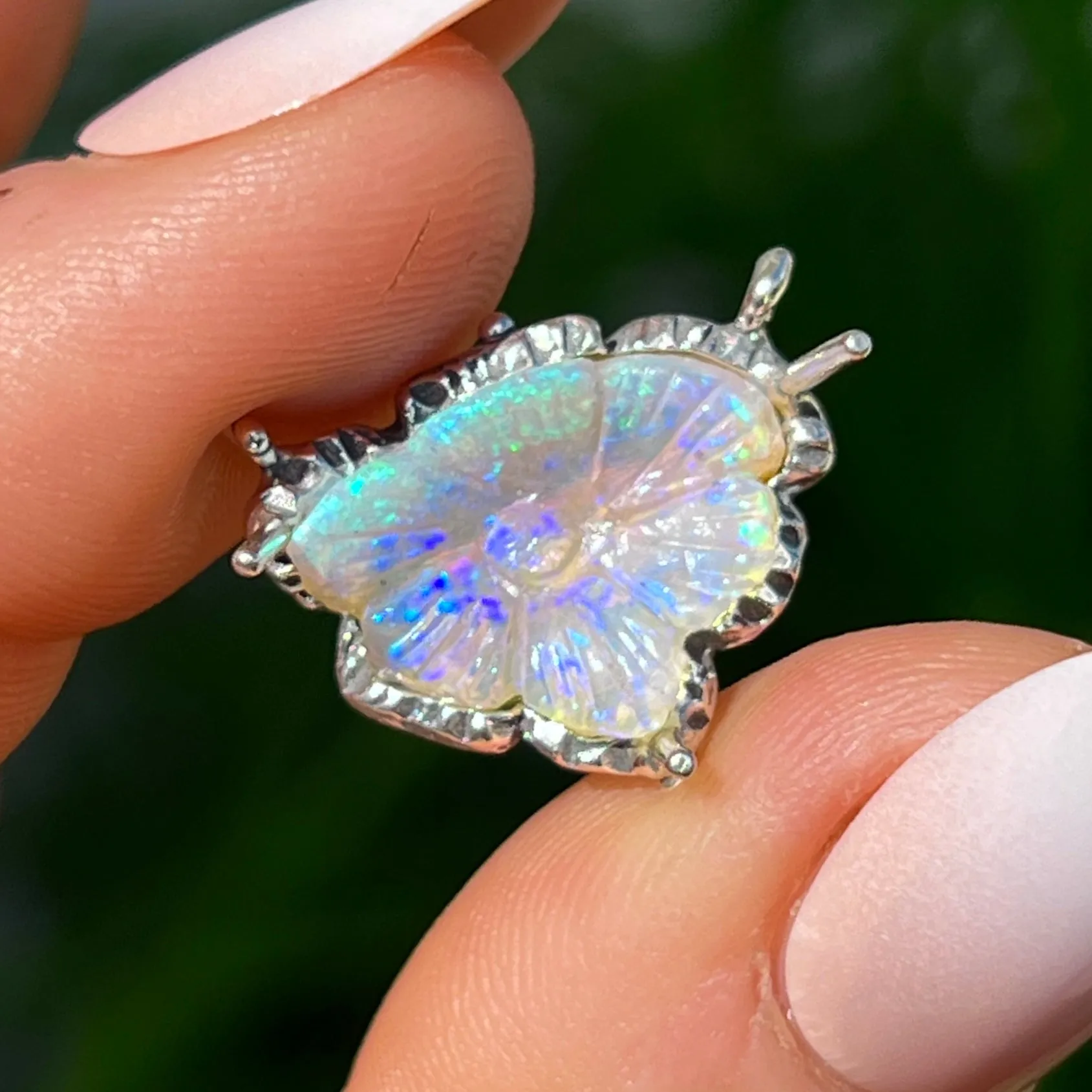 PRE-ORDER FOR SHELLY- Carved Opal Silver Pendant