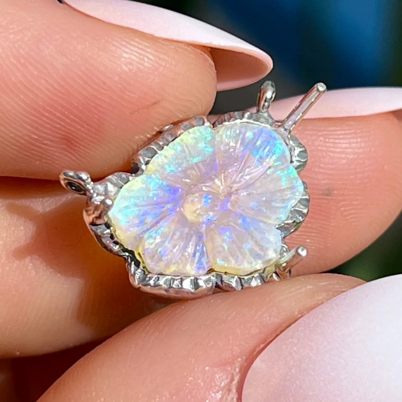 PRE-ORDER FOR SHELLY- Carved Opal Silver Pendant