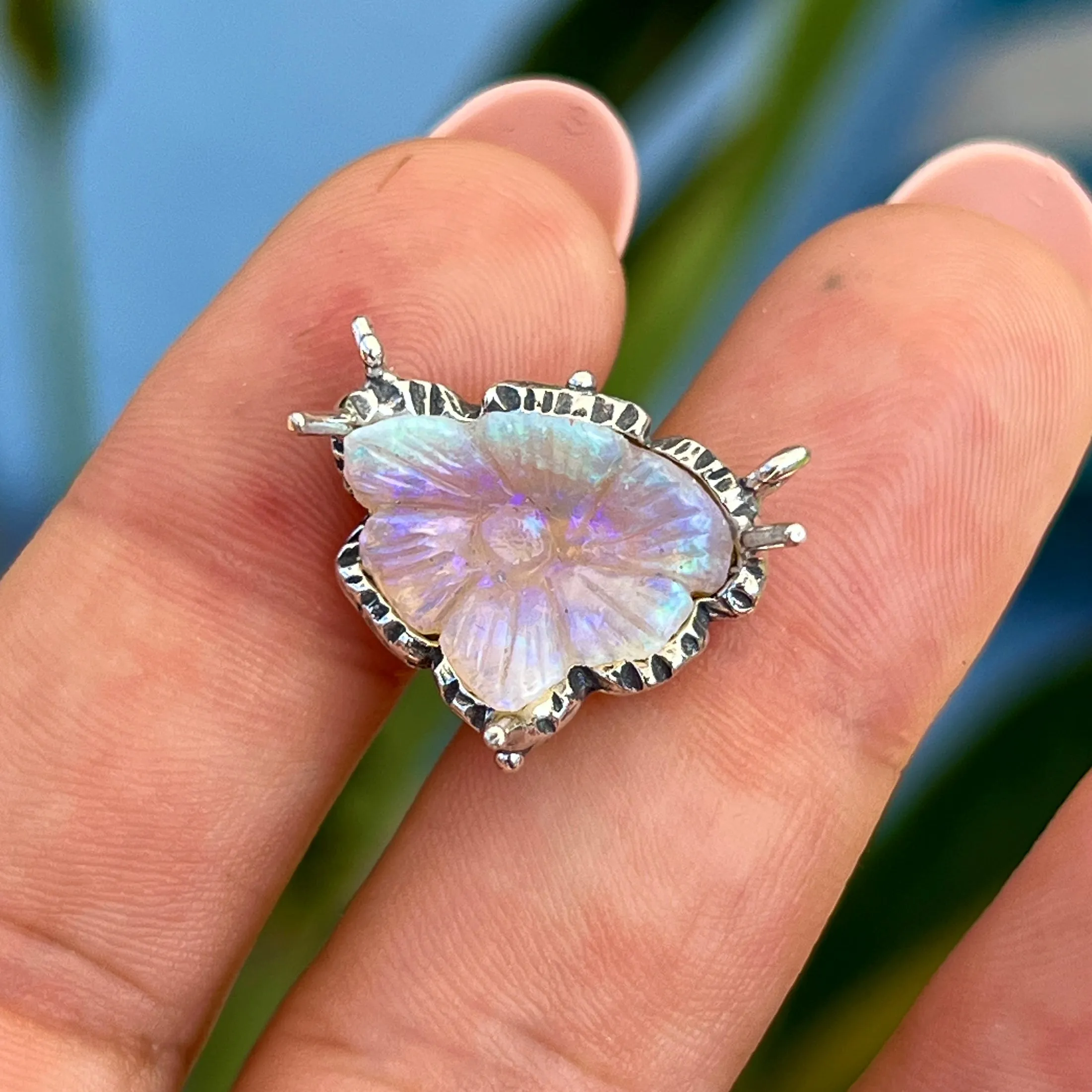 PRE-ORDER FOR SHELLY- Carved Opal Silver Pendant