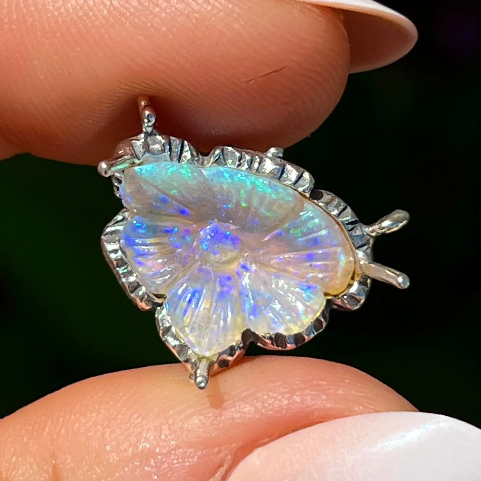 PRE-ORDER FOR SHELLY- Carved Opal Silver Pendant
