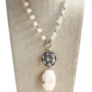 Pretty in Pink Long Beaded Bauble Necklace
