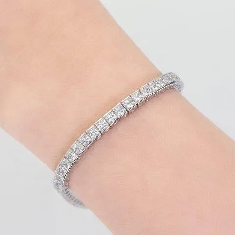 Princess Cut Square Zirconite Cubic Zirconia CZ Tennis Bracele. B602B30017