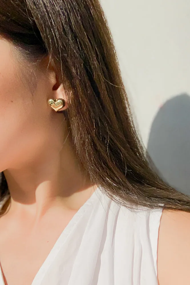 Puffy Heart Ear Studs