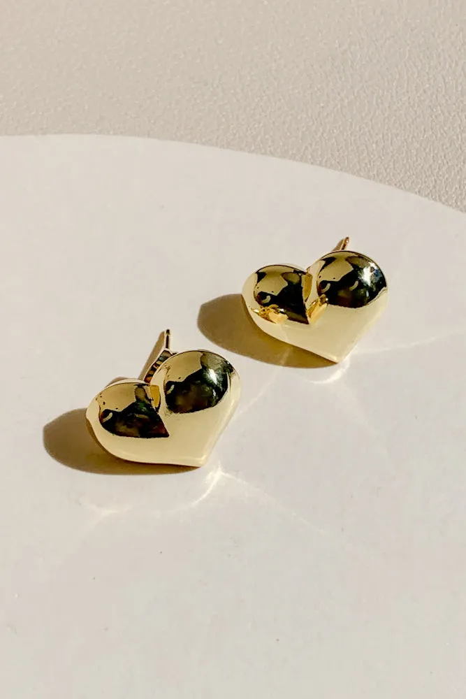 Puffy Heart Ear Studs