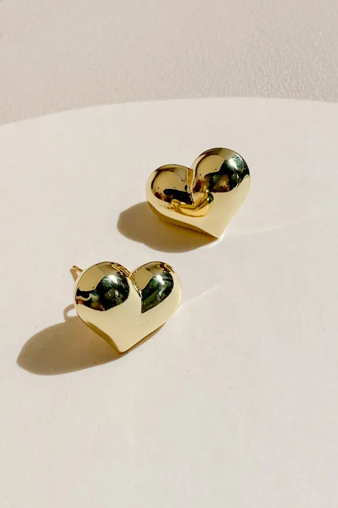 Puffy Heart Ear Studs