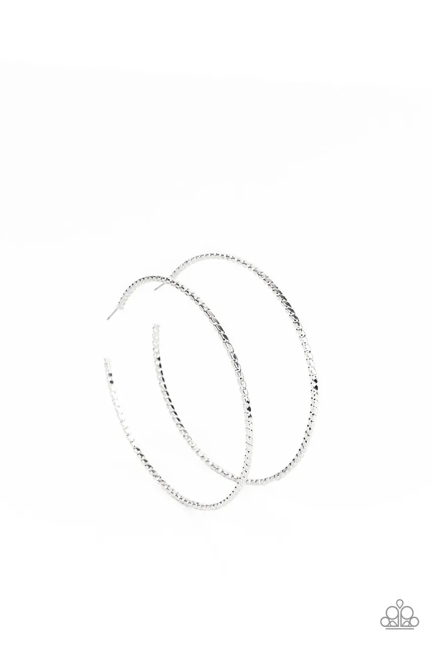 Pump Up the Volume Silver Paparazzi Earrings