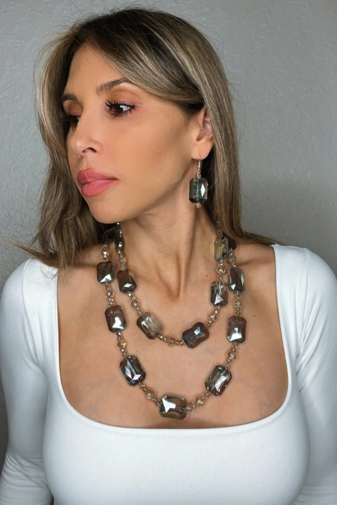 Rectangle Crystal Earrings