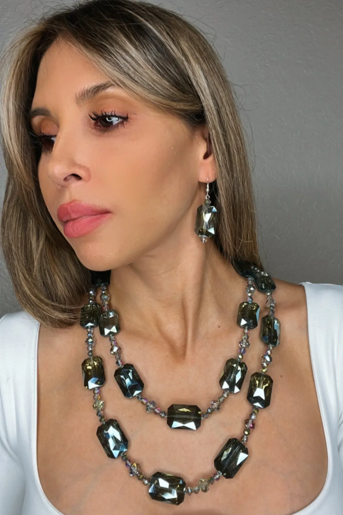 Rectangle Crystal Earrings