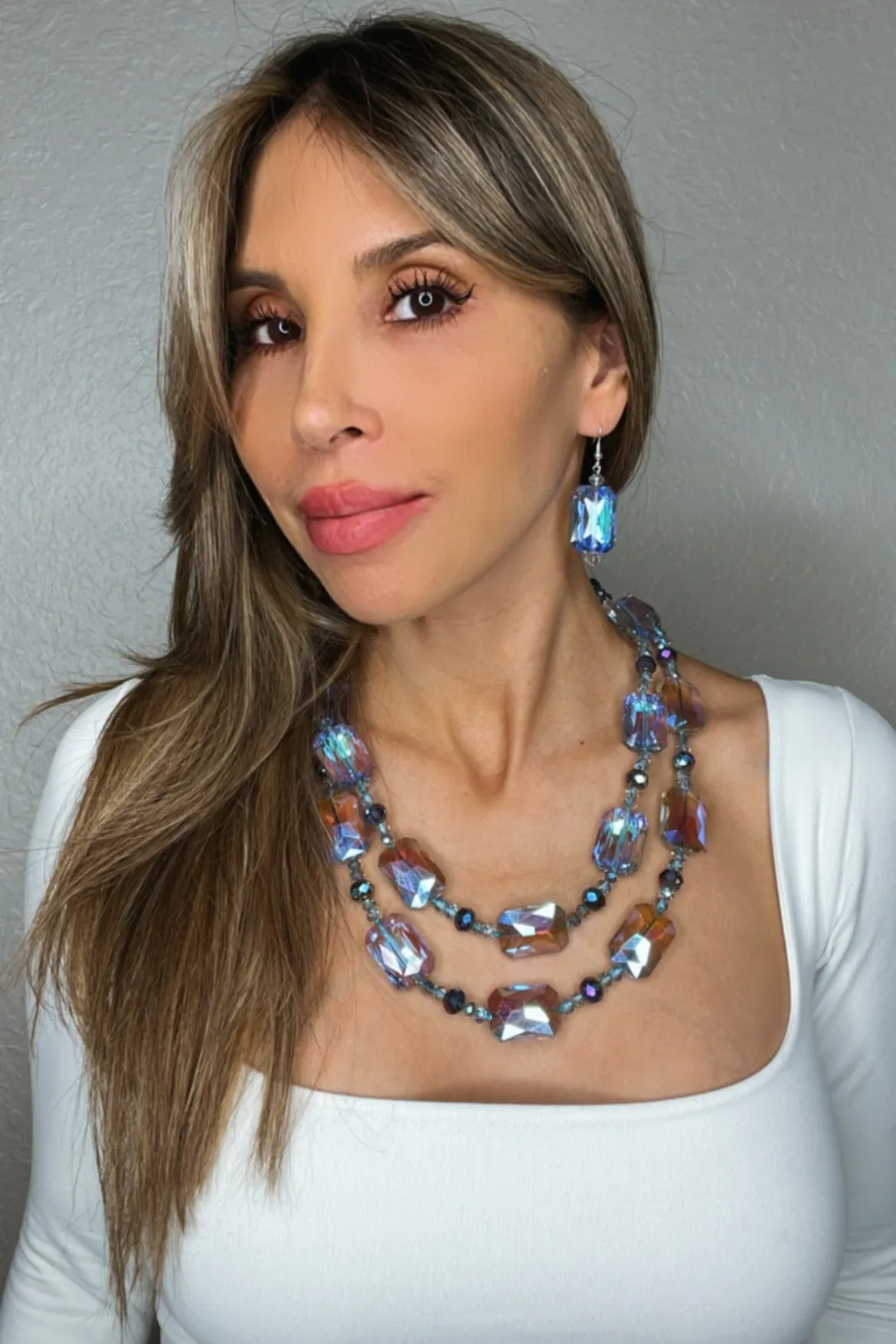 Rectangle Crystal Earrings