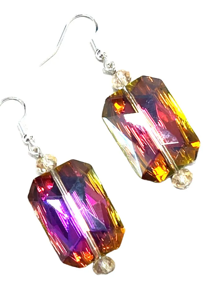 Rectangle Crystal Earrings