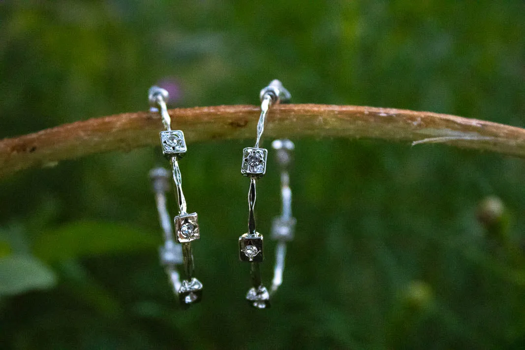 Remi Stone Deco Hoop Earrings