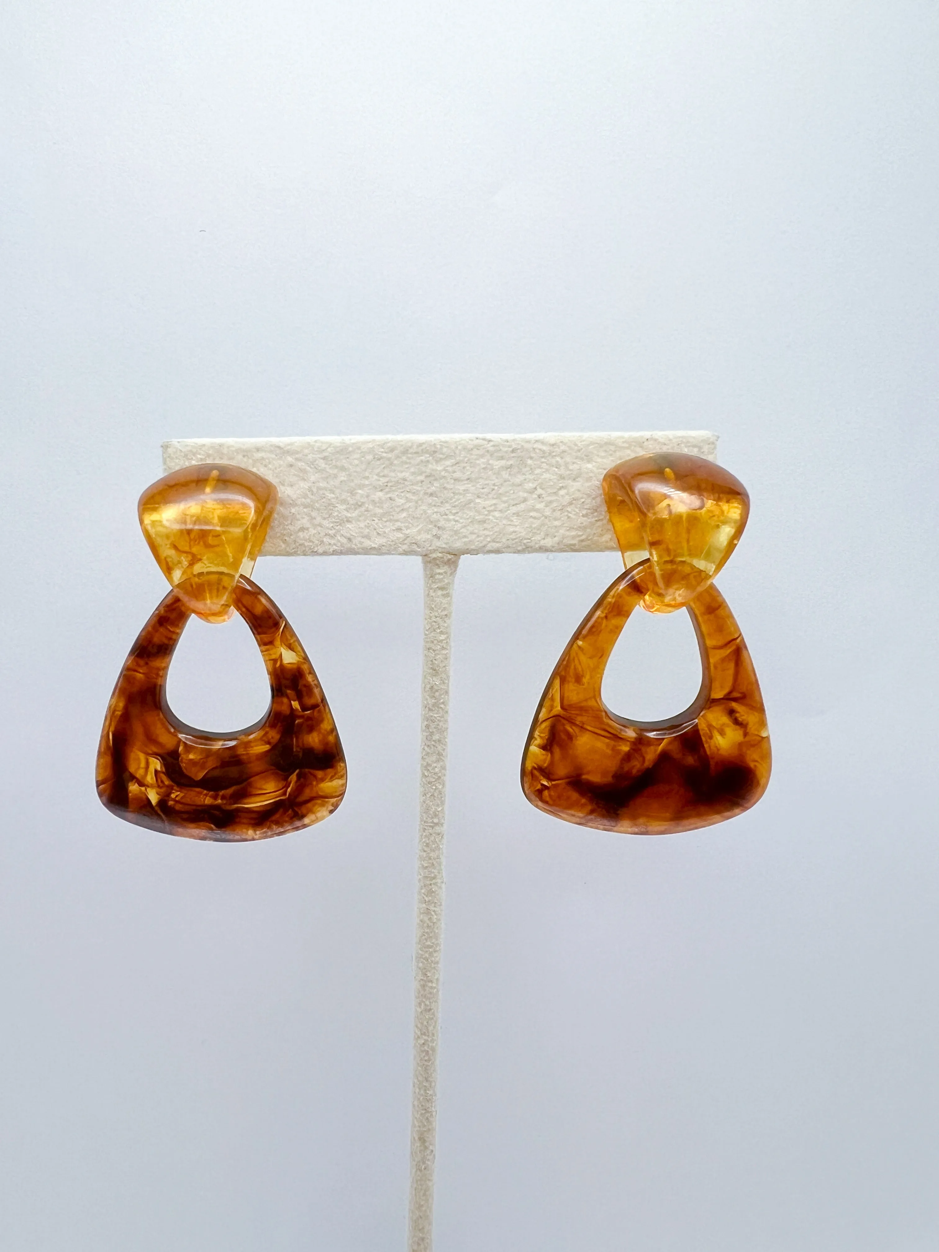Resin Marble Door Knock Earrings
