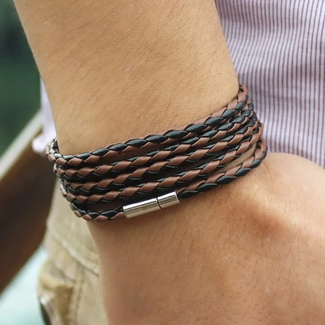 Retro Wrap Long Leather Bracelets