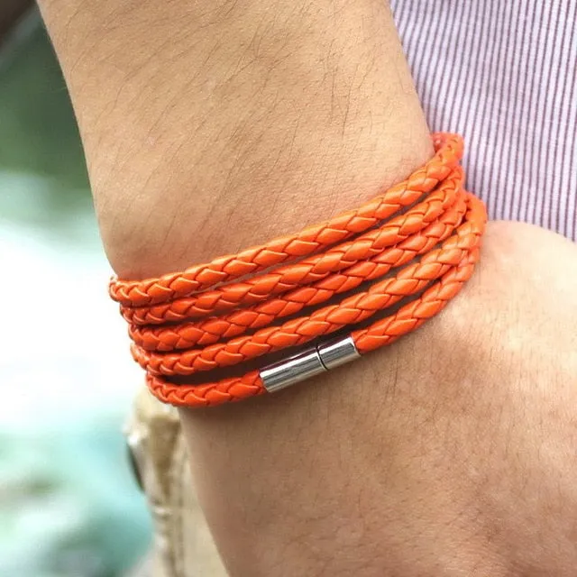 Retro Wrap Long Leather Bracelets