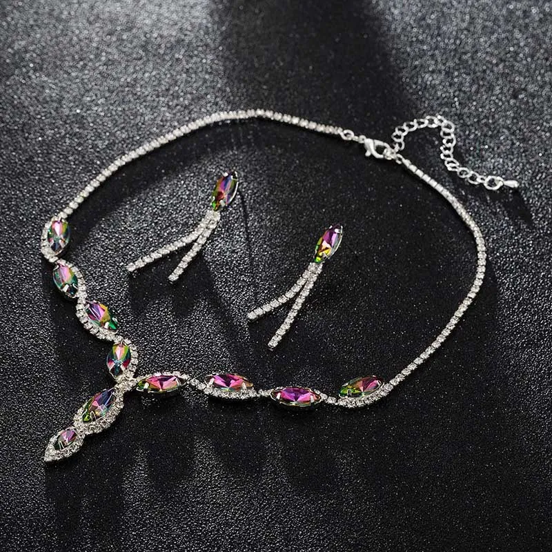 Rhinestone Crystal Necklaces Earrings