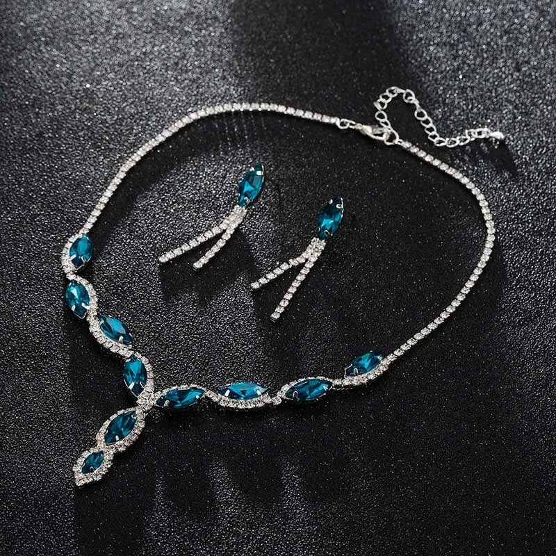 Rhinestone Crystal Necklaces Earrings