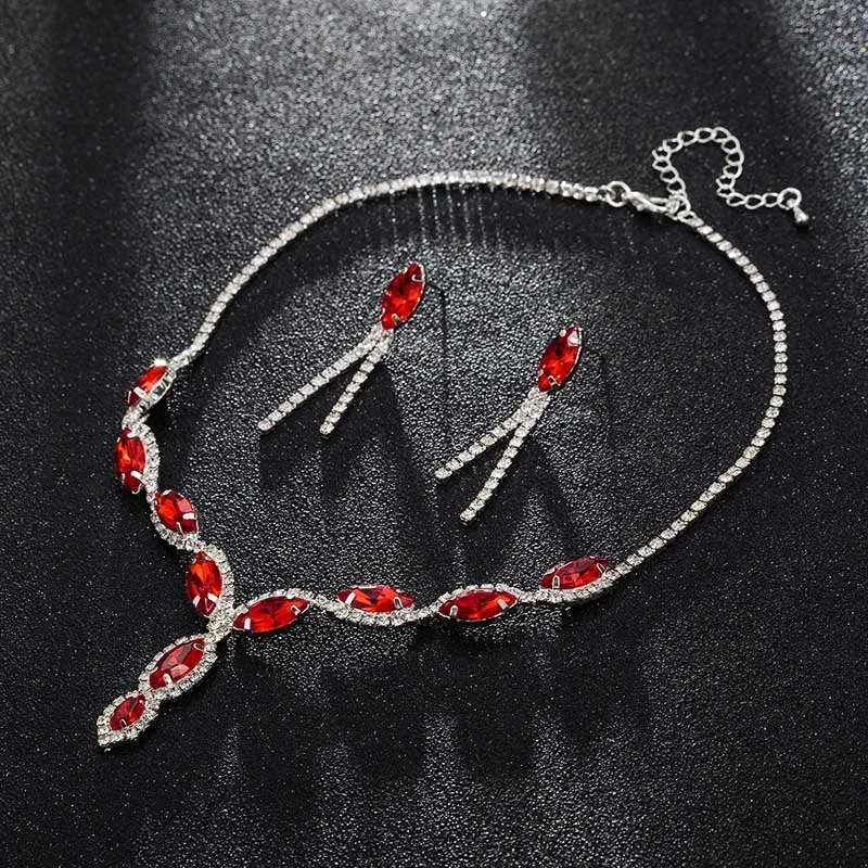 Rhinestone Crystal Necklaces Earrings