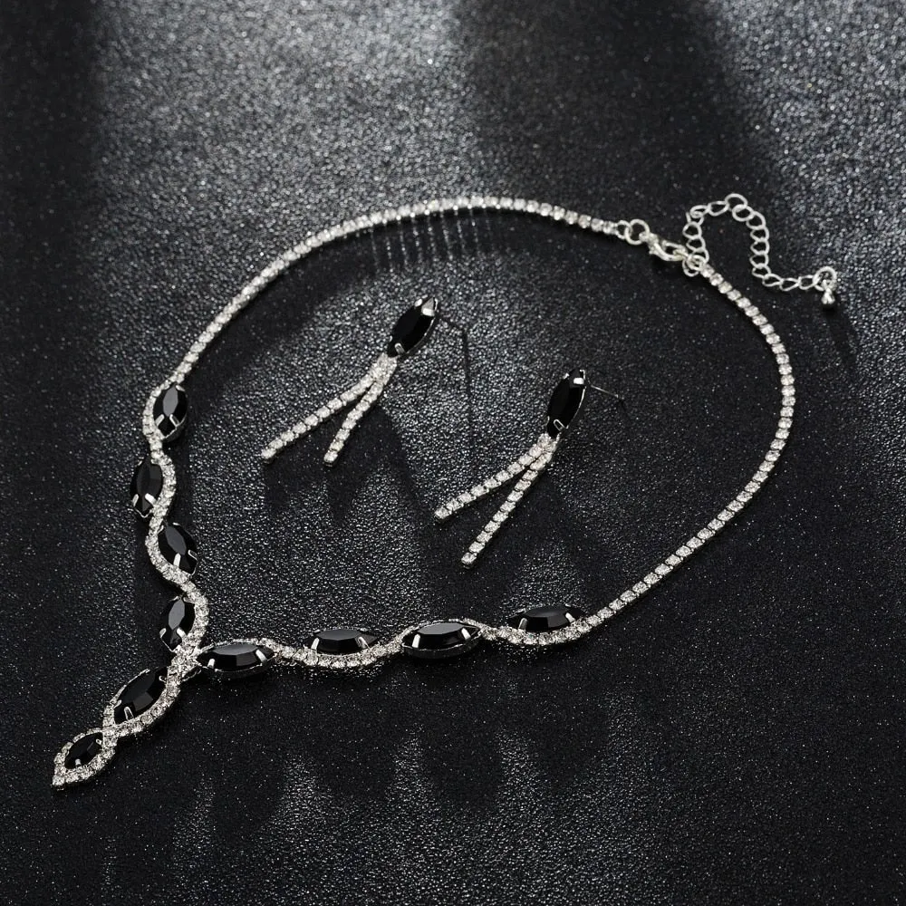 Rhinestone Crystal Necklaces Earrings